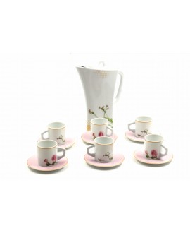 Floral rose coffee set 