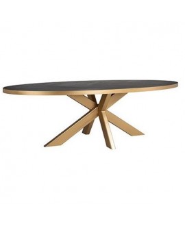 Oval Table Top Barrington  steel/Oak